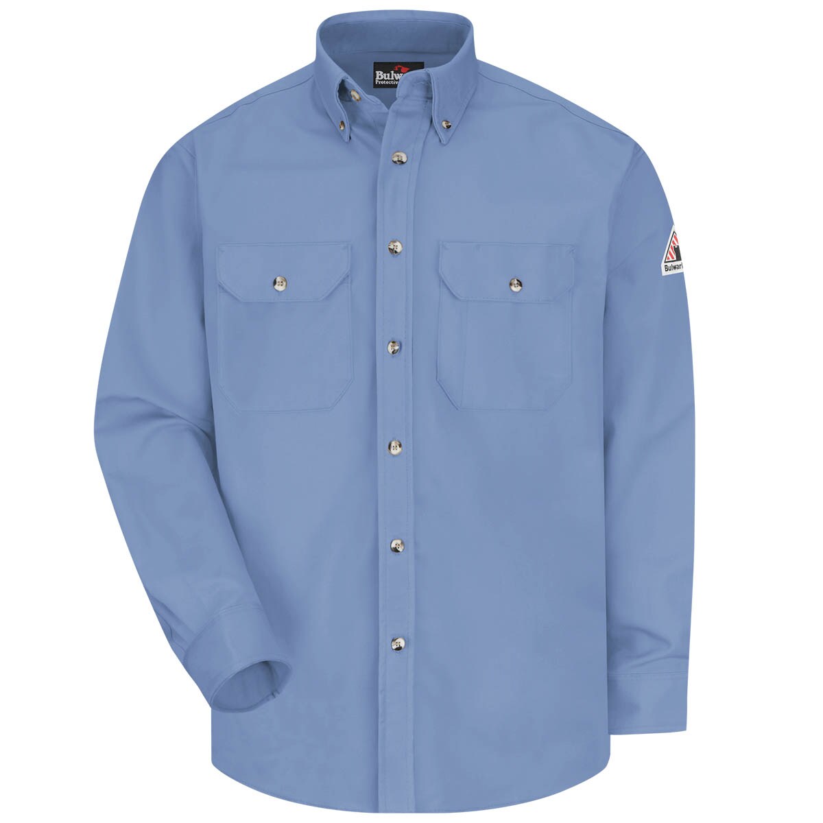 Bulwark FR Button Front Work Shirt Excel-FR ComforTouch Blend in Medium Blue